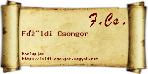 Földi Csongor névjegykártya